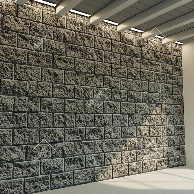 Vintage Stone Block: Seamless Texture & 3D Model (Corona + Vray) 3D model image 3