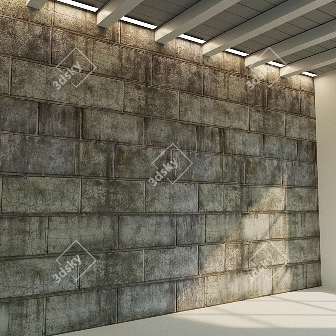 Aged Stone Wall: Seamless Texture, Bump and Reflection Maps 3D model image 3