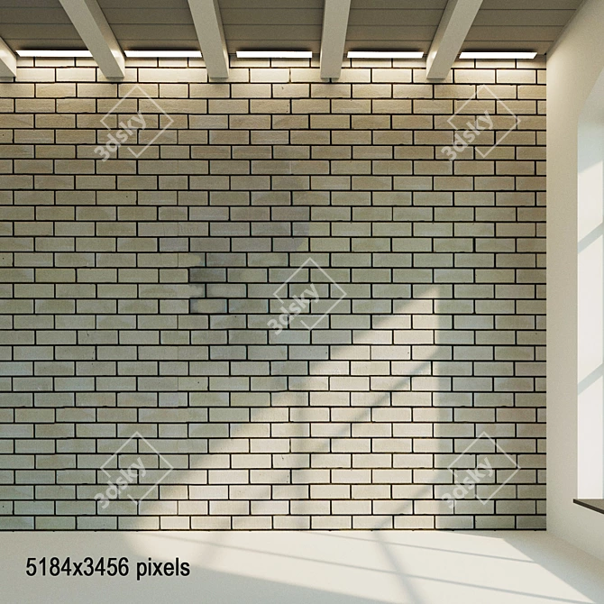 Light Brick Wall: Seamless Texture + Bump & Reflection Maps 3D model image 1