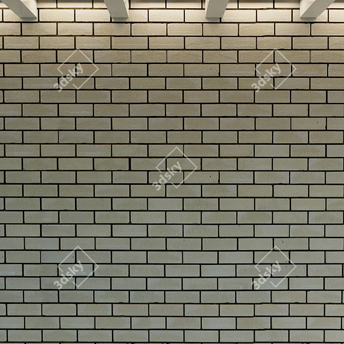 Light Brick Wall: Seamless Texture + Bump & Reflection Maps 3D model image 3