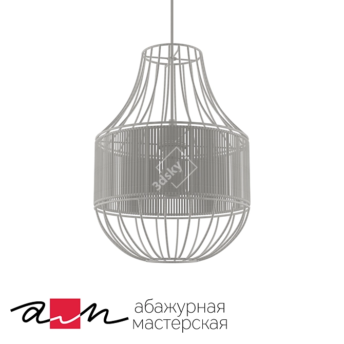 Modern Black Pendant Light Fixture 3D model image 2