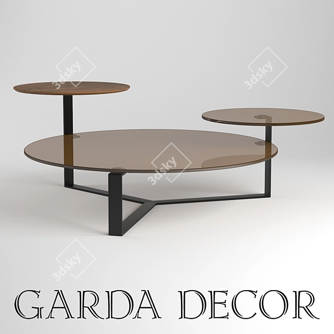 Elegant Glass Magazine Table 3D model image 1