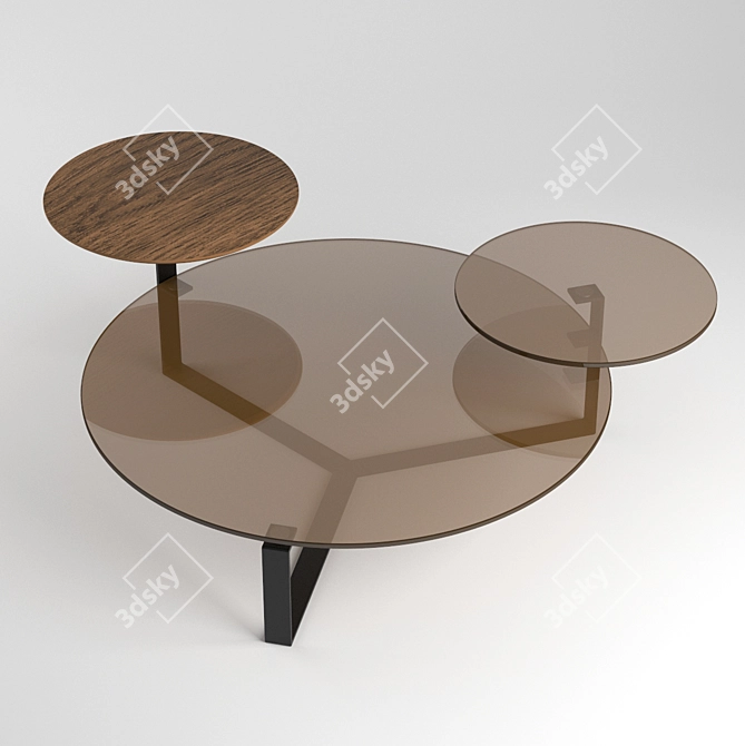 Elegant Glass Magazine Table 3D model image 2