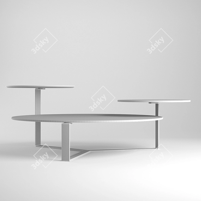 Elegant Glass Magazine Table 3D model image 3