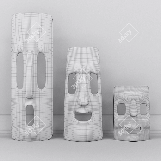 Contemporary Ethnic Interior Masks 3D model image 3