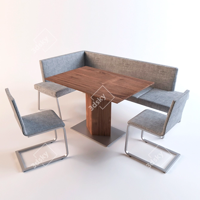 Modern Kitchen Corner Set 3D model image 1