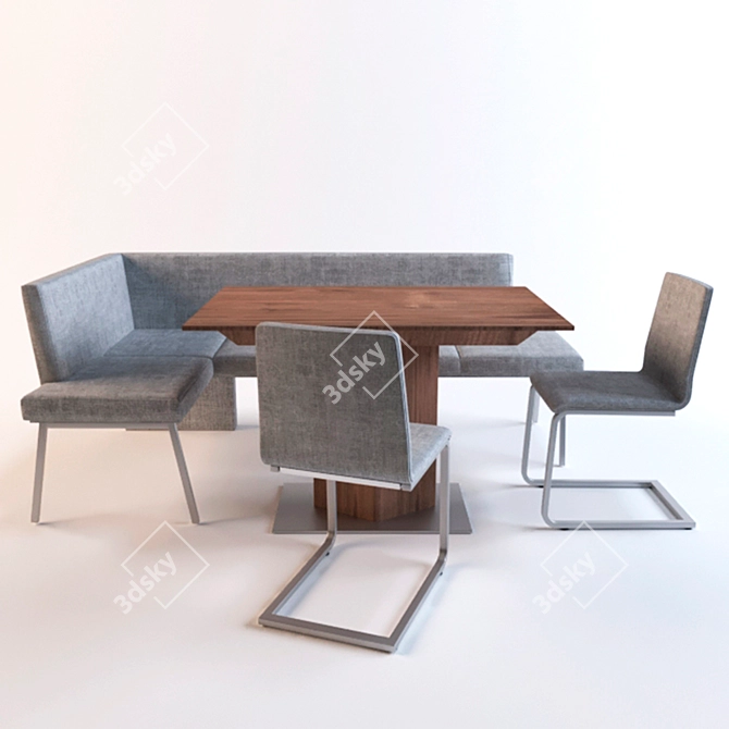 Modern Kitchen Corner Set 3D model image 3