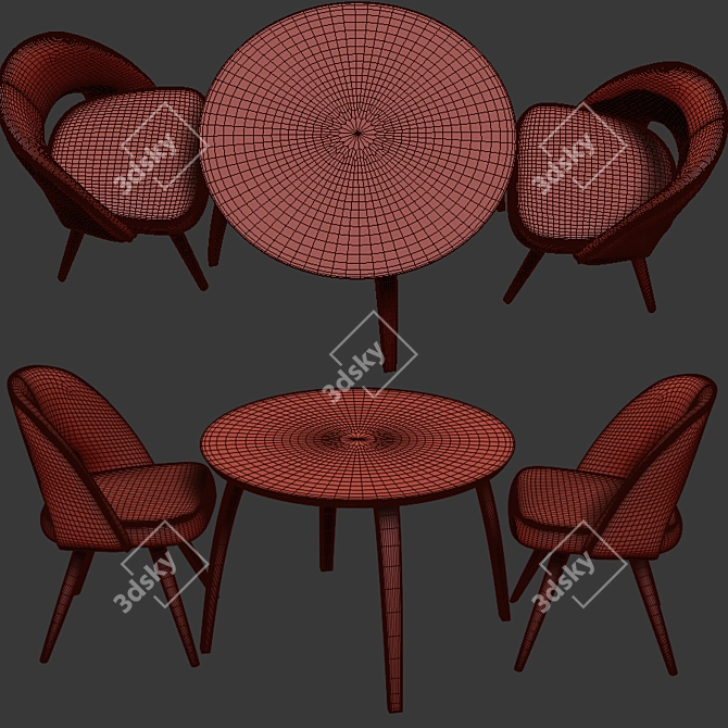 Elegant Modrest Gloria Dining Set 3D model image 3