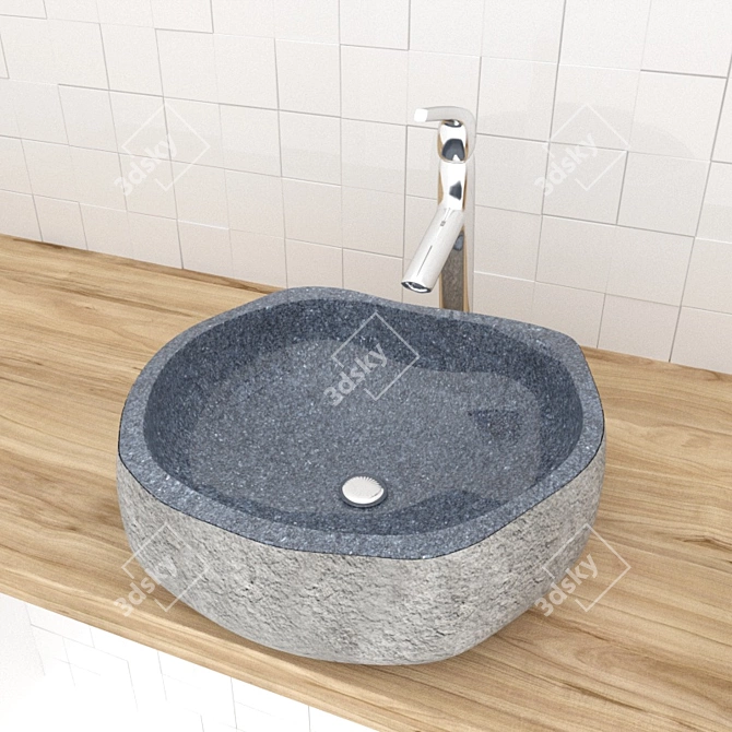 Teak&Water Luxe Stone Sink 3D model image 3