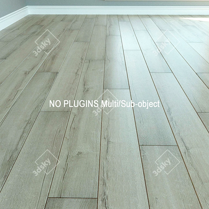 Natural Wood Laminate Flooring 3D model image 1