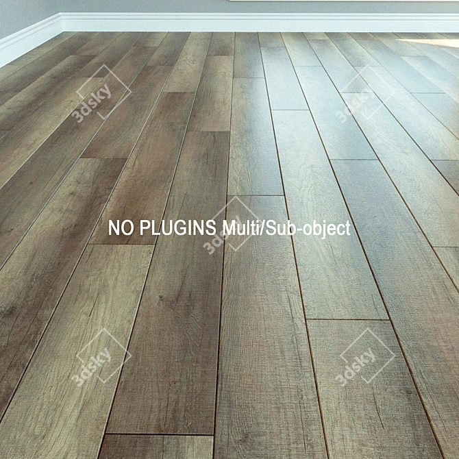  Natural Wood Laminate Parquet 3D model image 1