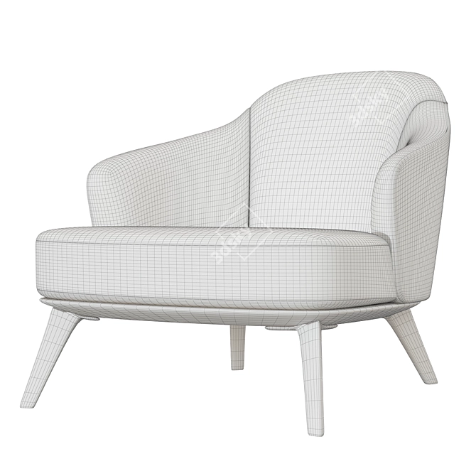 Elegant Leslie Armchair: Intimate Protection 3D model image 3