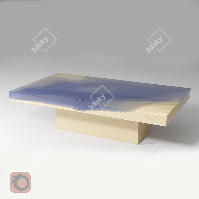Sleek Abyss Table 3D model image 1