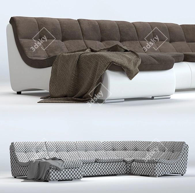 Modular Montrell Sofa: Versatile Design, Customizable Colors 3D model image 2