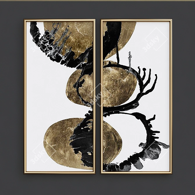 Artistic Abstract Print Set 3D model image 1