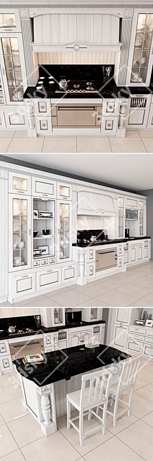 TERRA - Exquisite Classic Kitchen.Sophisticated Classic Kitchen, Terra.TERRA - The Epitome of Classic E 3D model image 2