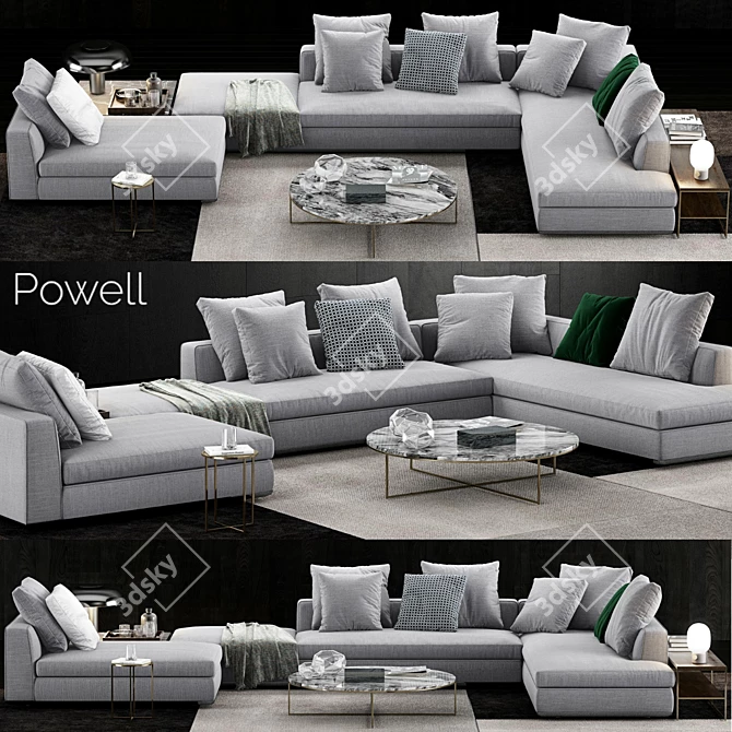 Elegant Minotti Powell Sofa: The Perfect Choice for Your Living Space 3D model image 1
