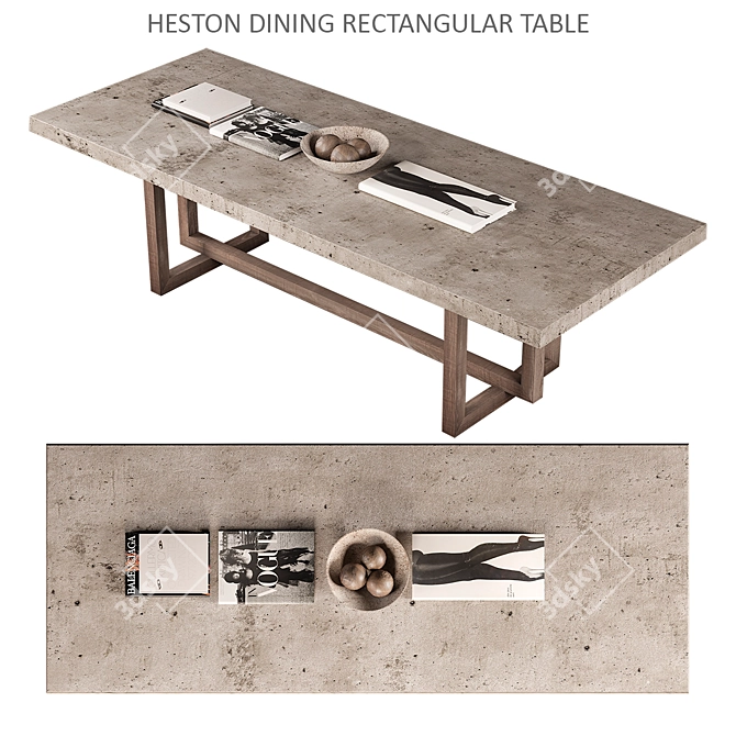 Rustic Geometric HESTON Table 3D model image 1