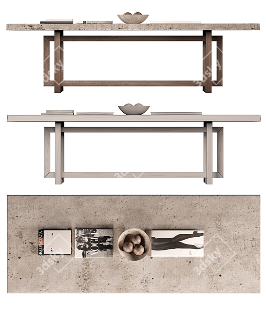 Rustic Geometric HESTON Table 3D model image 3