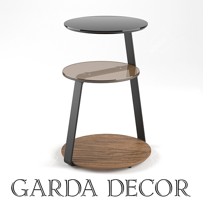 Modern Glass Magazine Table Garda 3D model image 1