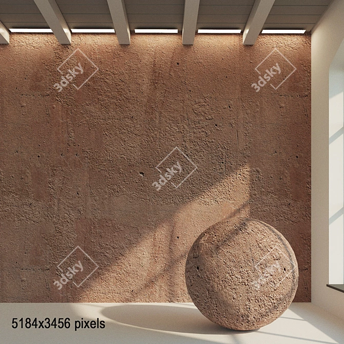 Seamless Decorative Plaster Texture 3D model image 1