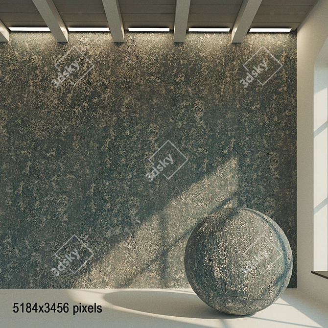 Decorative Plaster Material with Seamless Texture 3D model image 1