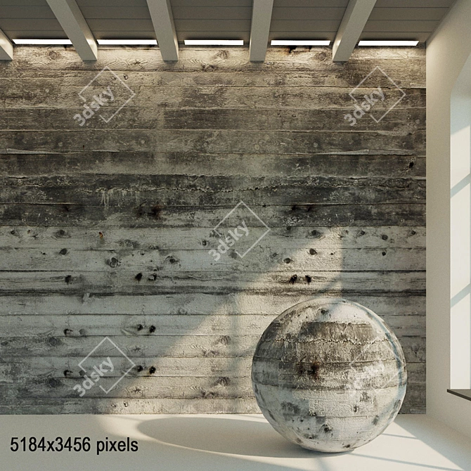 Seamless Concrete Wall Texture 3D model image 1