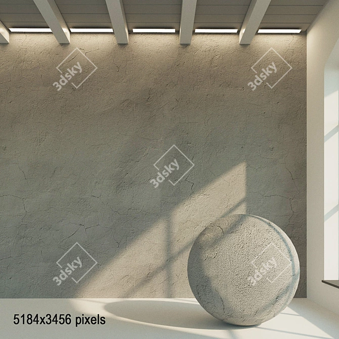 Textured Old Plaster Wall  3D model image 1