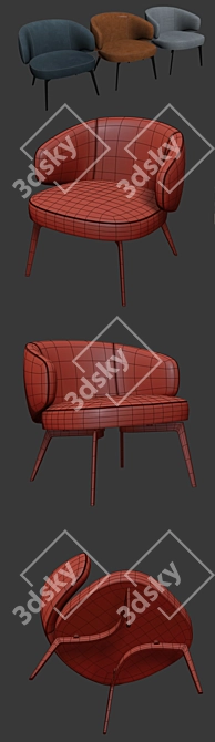 Elegant Bice Lounge Chair 3D model image 3