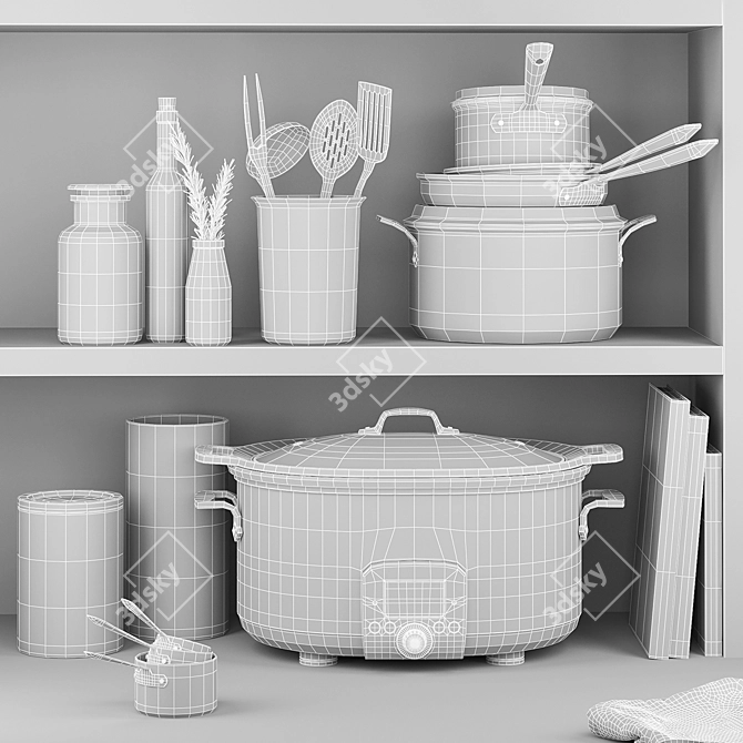 All-Clad Essentials Cookware Set 3D model image 3