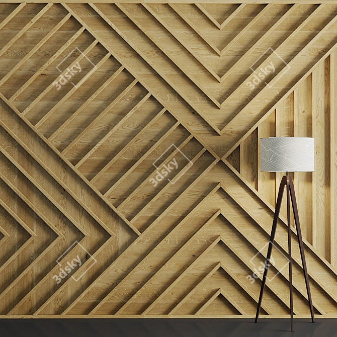 Versatile Wall Stripes: 3 Material Options 3D model image 1