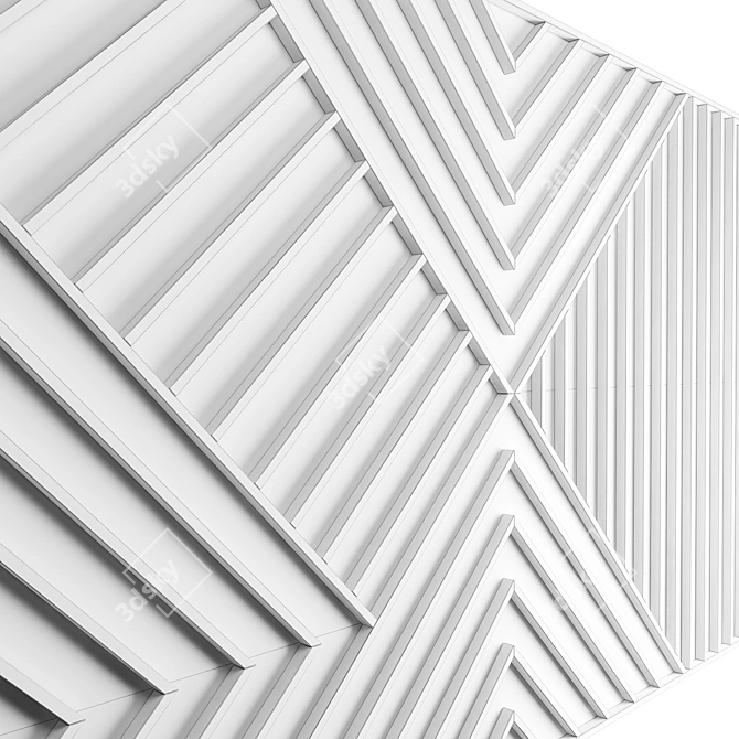 Versatile Wall Stripes: 3 Material Options 3D model image 3