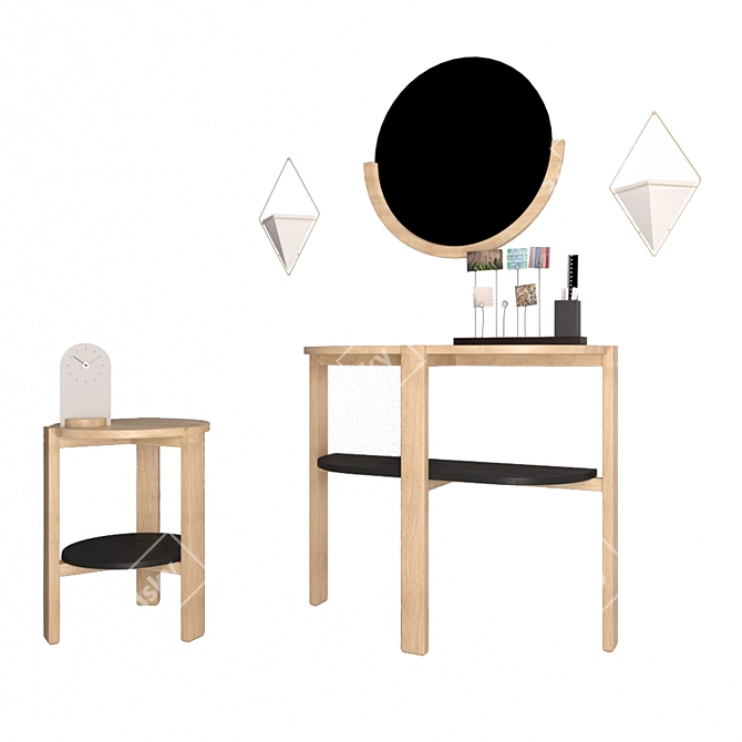 Modern Minimalist Furniture Set 3D model image 1