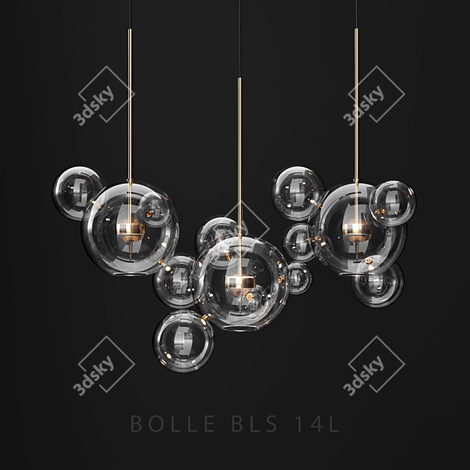 Giopato & Coombes BOLLE BLS 14L Chandelier 3D model image 1