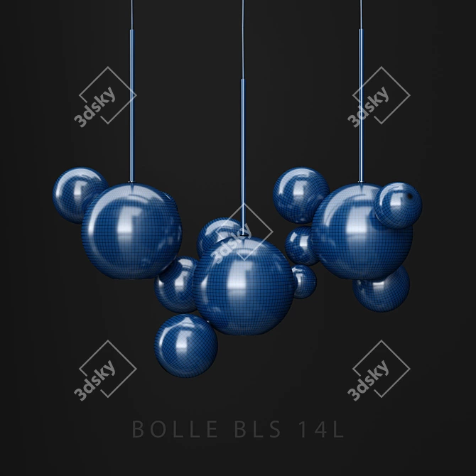 Giopato & Coombes BOLLE BLS 14L Chandelier 3D model image 2