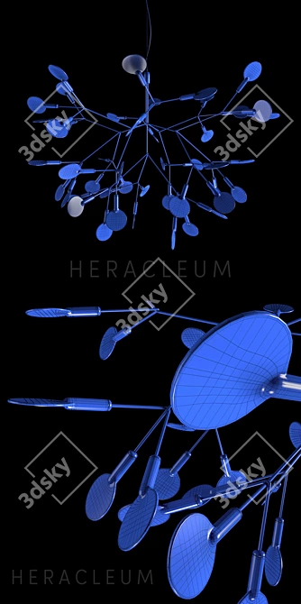 Elegant Heracleum II Small Chandelier 3D model image 2