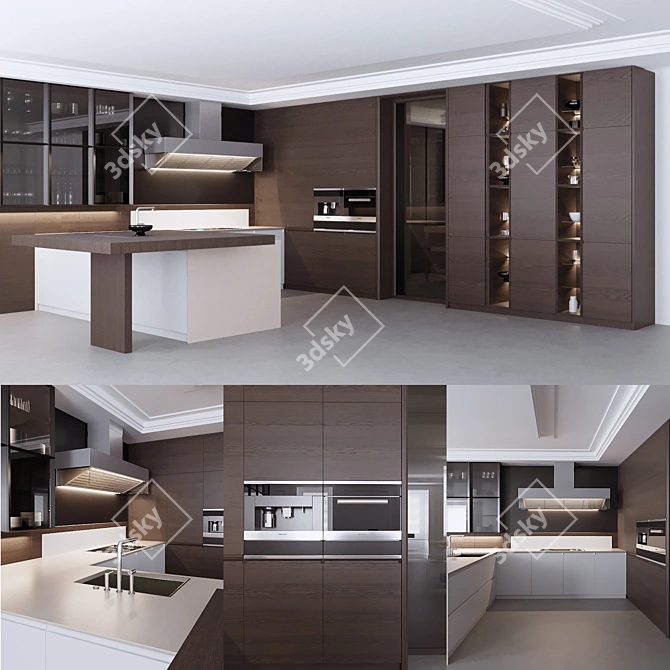 Versatile Varenna Kitchen: Thoughtful Design & Hidden Mechanisms 3D model image 1