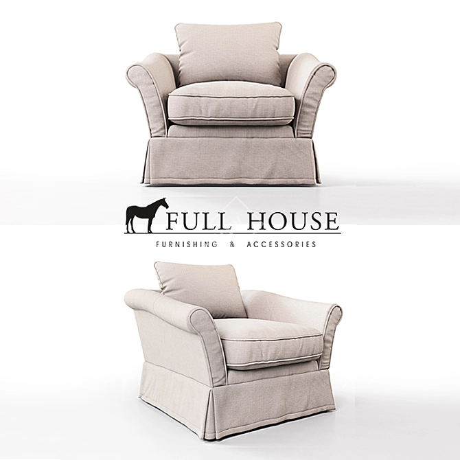 Luxurious Belgian Sofa Armchair 3D model image 1