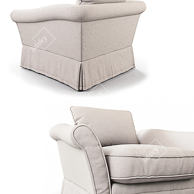 Luxurious Belgian Sofa Armchair 3D model image 2