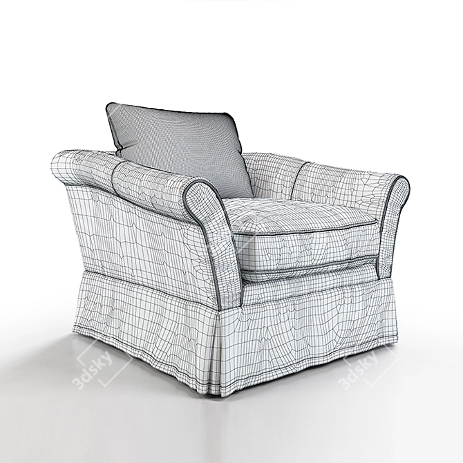Luxurious Belgian Sofa Armchair 3D model image 3