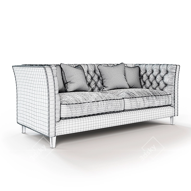 Milton Ivory Sofa: Stylish Textile and Solid Wood 3D model image 3