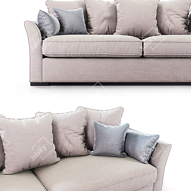 Celine Elegant Ivory Sofa 3D model image 2