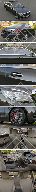 Mercedes W222 3D Model - High Polygon with Turbosmooth 3D model image 2