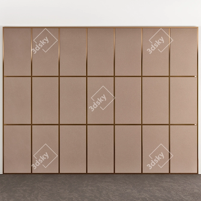 Modern Decorative Wood Wall Panel 3D model image 1