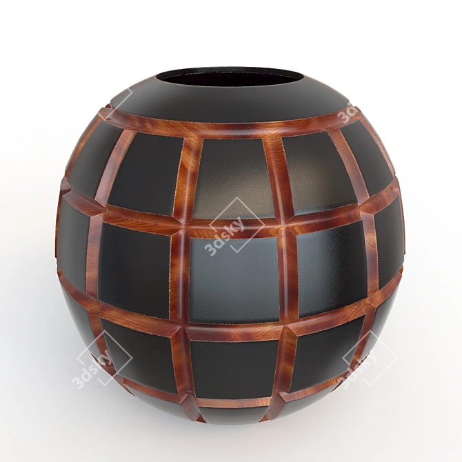 "Mango Wood Handcrafted Vase 3D model image 1