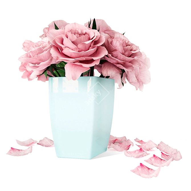 Pastel Petal Bouquet 3D model image 1