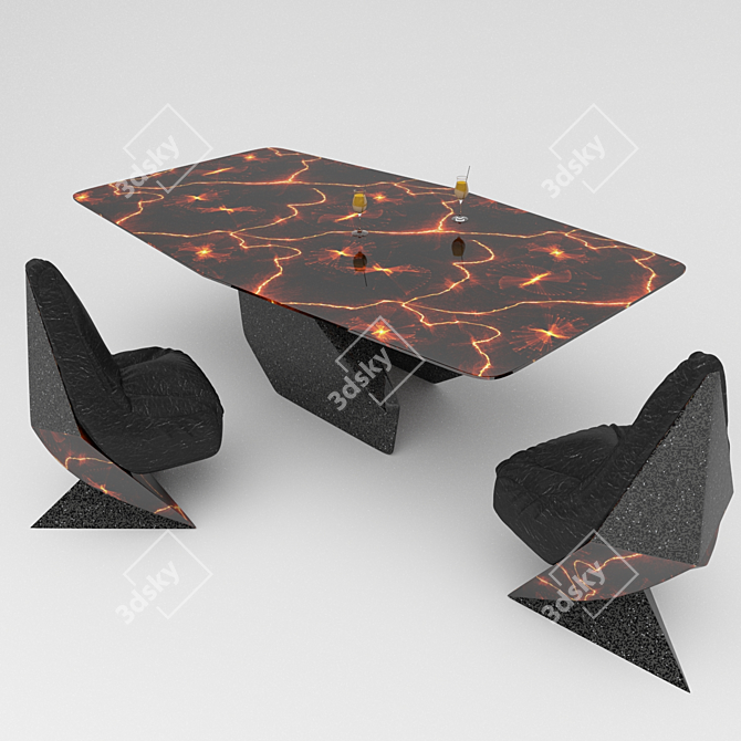 Futuristic Intrepid Table & Chair 3D model image 3