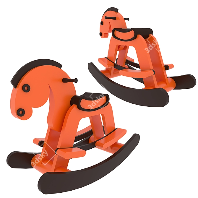 Elegant Swing Horse Toy 3D model image 1