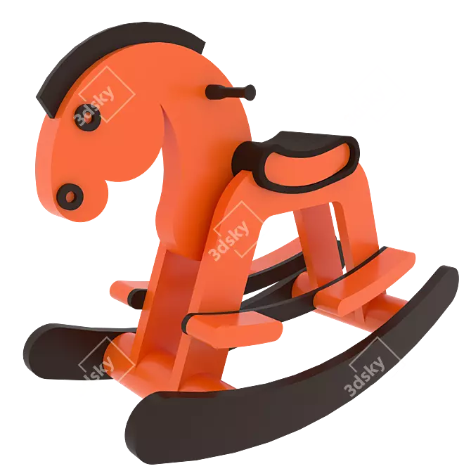 Elegant Swing Horse Toy 3D model image 2