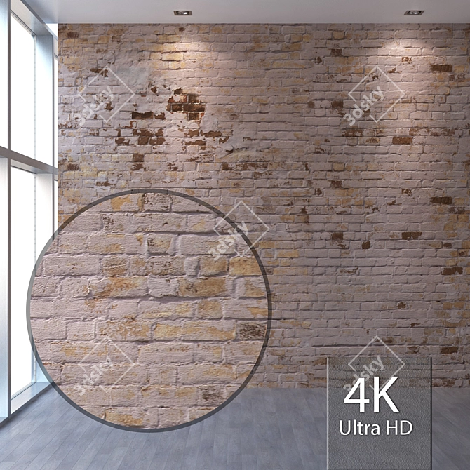 Seamless Brick Texture 4K 3D model image 1